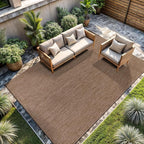 CAMILSON Outdoor Rug 9x12 Modern Area Rugs for Large Indoor and Outdoor Patios and Porches - Waterproof, Washable, Non-Shedding, Easy-to-Clean Outside Carpet (9 x 12, Solid - Jute)