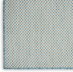 Nourison Home Courtyard Ivory Aqua 7' x 10' Area Rug - Easy Clean, Non Shedding, Bed Room, Living Room, Dining Room, Kitchen (7' x 10')