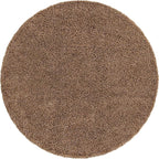 Unique Loom Solid Shag Collection Area Rug (7' 1" Round, Sandy Brown)