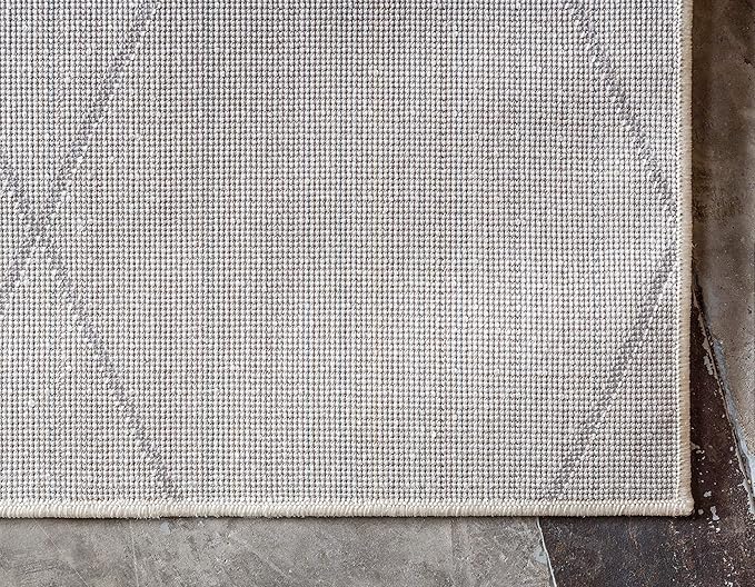 Unique Loom Trellis Frieze Collection Area Rug - Geometric (8' x 10', Ivory/ Gray)