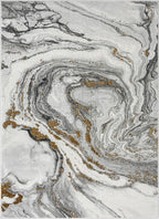 LUXE WEAVERS Marble Effect Abstract Gray 6x9 Area Rug