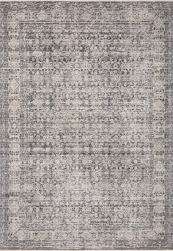 Loloi Amber Lewis Alie Collection ALE-03 Charcoal/Dove 7'-10'' x 7'-10'', .13'' Pile Height, Round Area Rug