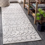 JONATHAN Y MOH101B-216 Moroccan HYPE Boho Vintage Diamond 2 ft. x 16 ft Runner-Rug, Bohemian, Southwestern, Casual, Transitional, Pet Friendly, Non Shedding, Stain Resistant, Easy-Cleaning, Cream/Gray