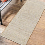 Savi Home Jute Cotton Handwoven Runner Rug 24"x72" - Natural Fiber Rustic Farmhouse Runner Rug - Vintage Boho Decor for Bedroom, Dining Room, Hallway & Office