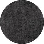 Eyely UES100I-4R Supersoft Haze Solid Low-Pile Indoor Area Rug, Coastal, Bohemian, Minimalist, Classic, Casual for Bedroom,Kitchen,Living Room,Non Shedding,Easy-Washing, Black, 4' Round