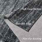 Black Rugs for Kitchen Bathroom,Boho Abstract Small Area Rugs for Bedroom,Black and White,3x5