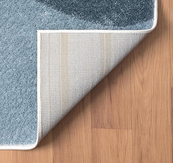 Abani Deco Collection Area Rug - Cream/Blue Mid-Century Design -5'3" x 7'6"(5'x8') - Easy to Clean - Durable for Kids and Pets - Non-Shedding - Medium Pile - for Living Room, Bedroom & Office
