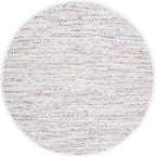 SAFAVIEH Rag Rug Collection 6' Round Ivory/Multi RAR121G Handmade Boho Stripe Cotton Area Rug