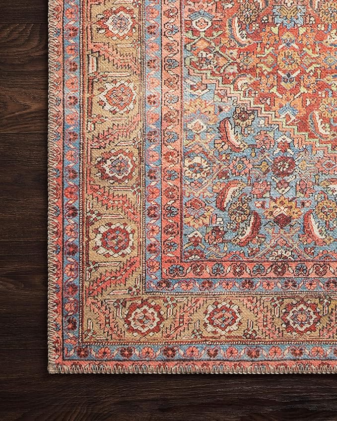 Loloi Loren Collection LQ-06 Red/Multi 2'-6" x 7'-6" Runner Rug