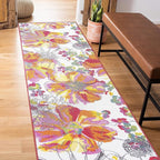 Rugshop Multi Bright Flowers Non Slip Non-Shedding Runner Rug for Hallway, Kitchen and Entryway, 2' x 10'