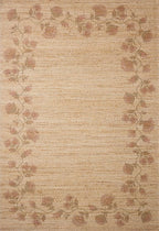 Loloi Chris Loves Julia Rue Collection RUE-05 Natural/Multi 3'-6" x 5'-6" Accent Rug Jute Neutral Floral Living Room Bedroom Rug