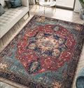 Keen Home Design 6x9 Rug - Machine Washable Area Rug with Non-Slip Backing, Ideal for Living Room, Dining Room, Bedroom - Vintage, Easy Clean, Durable, Low Pile Rug - (6' x 9')
