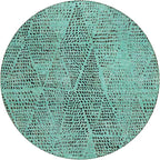 Addison Rugs Chantille ACN591 Teal 8' x 8' Indoor Outdoor Round Rug, Easy Clean, Machine Washable, Non Shedding, Bedroom, Living Room, Dining Room, Kitchen, Patio Rug