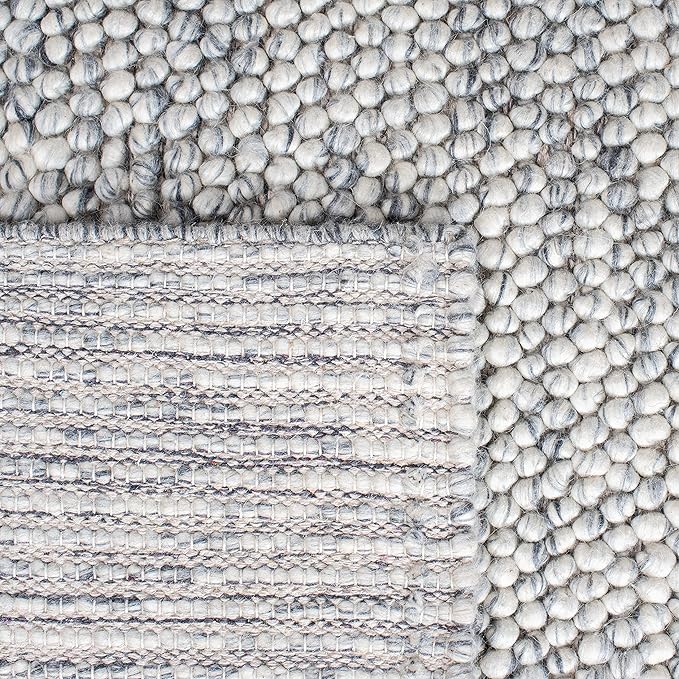SAFAVIEH Natura Collection Runner Rug - 2'3" x 14', Light Grey & Ivory, Handmade Wool Blend, Textured Design, Ideal for Hallway, Bedroom, Foyer (NAT620G)