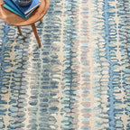 Dash and Albert Paint Chip Wool Area Rug - 6' x 9' Blue Graphic Hand Micro Hooked Accent Rug - Durable, High Traffic Areas Hallway, Living Room, Stairs