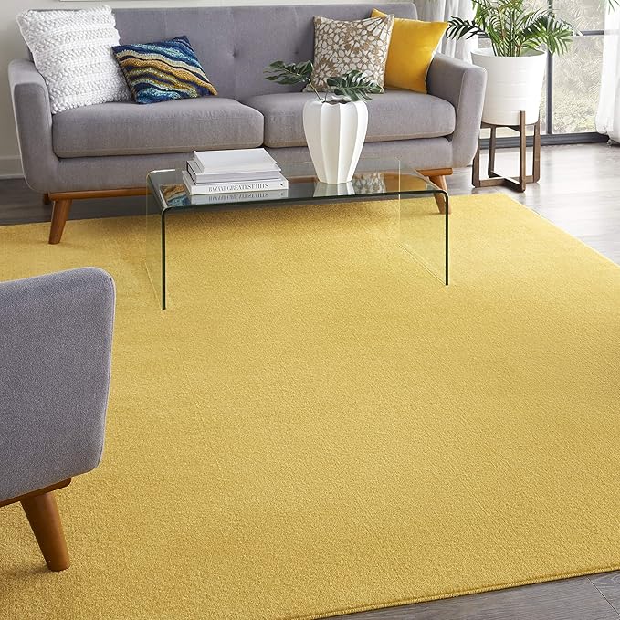 Nourison Home Nourison Essentials Yellow 7' x 10' Area Rug - Easy Clean, Non Shedding, Bed Room, Living Room, Dining Room, Kitchen (7' x 10')