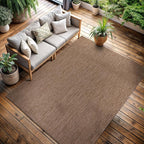 CAMILSON Outdoor Rug 5x7 Modern Area Rugs for Indoor and Outdoor Patios and Porches - Waterproof, Washable, Non-Shedding, Easy-to-Clean Outside Carpet (5 x 7, Solid - Jute)