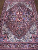 Fame Rugs Turkish Rug. Washable Vintage Oriental Antique Inspired Traditional Doormat Small Modern Area Rugs Luxury Entryway Entry Bedroom Bathroom Kitchen (398RR, 2'5 x 6'9)