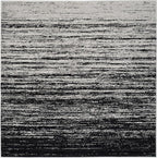 SAFAVIEH Adirondack Collection Area Rug - 12' Square, Silver & Black, Modern Ombre Design, Non Shedding & Easy to Clean, Ideal for Living Room, Bedroom, Office, Dining Space (ADR113A)