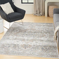 Nourison Home Astra Machine Washable Silver Grey 6'7" x 9' Area Rug - Easy Clean, Non Shedding, Bed Room, Living Room, Dining Room, Kitchen (7' x 9')