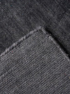 Hand Knotted Loom Wool ECO-Friendly Area Rugs - 6'x6', Square, Charcoal Color, Solid Plain Design, High Pile Handmade Anti Skid Area Rugs for Living Room, Bed Room (L00111)