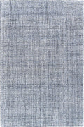 Hand-Tufted 100% Wool Pile Area Rug – Geometric Textured Grid Check Pattern – Thick and Durable Floor Carpet for Bedroom, Living Room, Kids Room, and Dining Area (Navy Blue, 10' x 14')