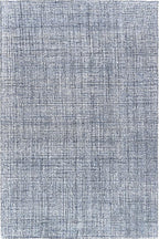 Hand-Tufted 100% Wool Pile Area Rug – Geometric Textured Grid Check Pattern – Thick and Durable Floor Carpet for Bedroom, Living Room, Kids Room, and Dining Area (Navy Blue, 10' Round)