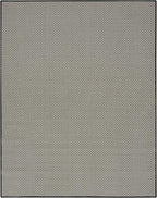 Nourison Home Courtyard Black White 8' x 10' Area Rug - Easy Clean, Non Shedding, Bed Room, Living Room, Dining Room, Kitchen (8' x 10')