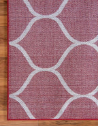 Rugs.com Lattice Frieze Collection Rug – 10' x 14' Red Medium Rug Perfect for Living Rooms, Large Dining Rooms, Open Floorplans