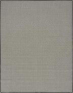 Nourison Home Courtyard Black White 9' x 12' Area Rug - Easy Clean, Non Shedding, Bed Room, Living Room, Dining Room, Kitchen (9' x 12')