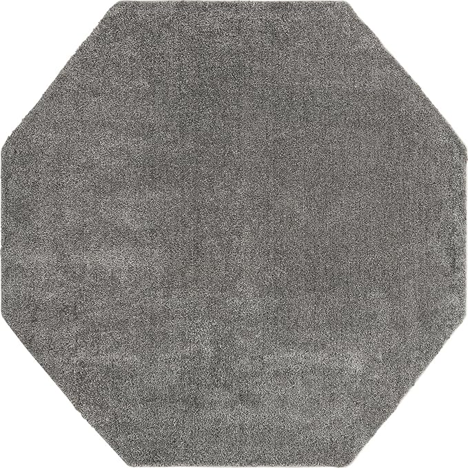 Unique Loom Solo Collection Area Rug - Calabasas (7' 10" Octagon, Gray)