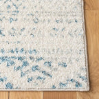 SAFAVIEH Area Rug 9x12 - Tulum Collection - Large - Ivory & Turquoise, Moroccan Boho Tribal Design, Non-Shedding & Easy to Clean, Ideal for Living Room, Bedroom, Dining Space (TUL272E)