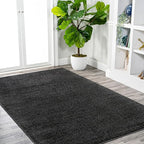 JONATHAN Y Haze Solid Low-Pile Black Indoor Area Rug 5x8, Coastal,Bohemian,Minimalist,Classic, Easy-Cleaning for Living Room,Bedroom,Kitchen,Pet Friendly,Non-Shedding (SEU100I-5)