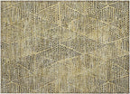 Addison Rugs Chantille ACN591 Gold 1'8" x 2'6" Indoor Outdoor Area Rug, Easy Clean, Machine Washable, Non Shedding, Bedroom, Living Room, Dining Room, Kitchen, Patio Rug