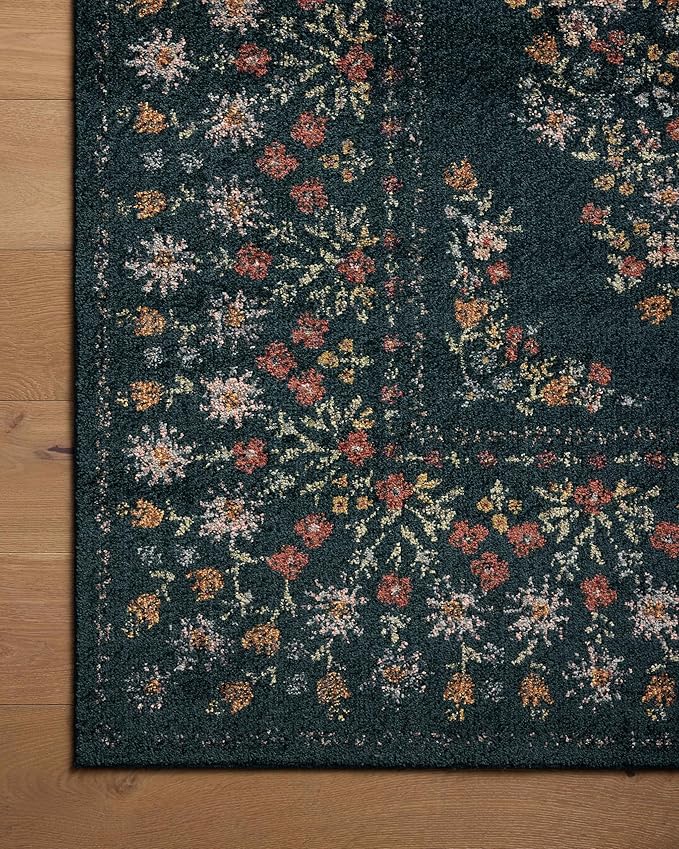 Loloi Rifle Paper Co. Laurel Collection LAU-02 Navy 2'-8" x 4' Accent Rug