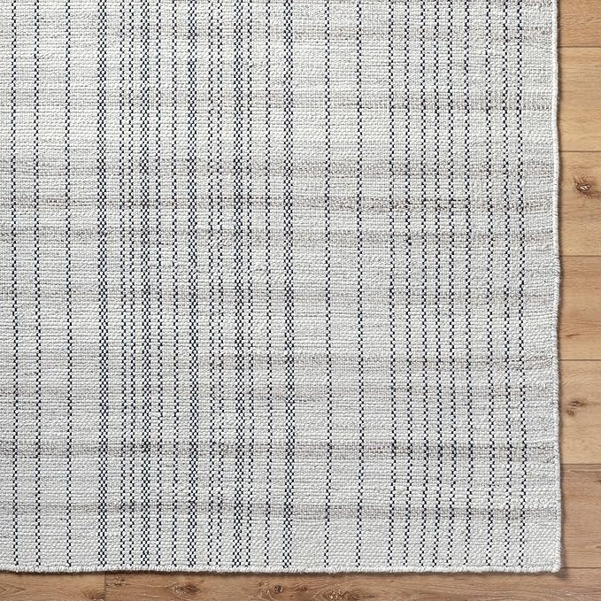 Mark&Day Wool Rugs, 8x10 Ishaq Cottage Slate Area Rug, Grey Silver Carpet for Living Room, Bedroom or Kitchen (8' x 10')