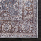 Bloom Rugs Washable 10 ft Runner - Brown/Dark Gray Traditional Runner for Entryway, Hallway, Bathroom, and Kitchen - Exact Size: 2.5' x 10'