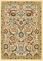 Unique Loom Espahan Collection Area Rug - Cape Cod (7' 1" x 10' Rectangle, Cream/ Black)