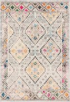 SAFAVIEH Madison Collection Accent Rug - 3' x 5', Grey & Yellow, Boho Diamond Distressed Design, Non-Shedding & Easy Care, Ideal for High Traffic Areas in Entryway, Living Room, Bedroom (MAD418F)