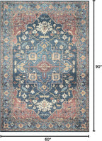 Loloi II Skye Collection SKY-08 Denim/Brick 5'-0" x 7'-6" Area Rug