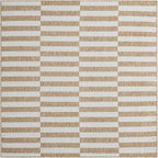 Unique Loom Outdoor Striped Collection Area Rug - Striped (6' 1" Square Taupe/Ivory)