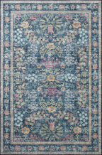 Loloi Rifle Paper Co. Maison Collection MAO-06 Blue/Multi 3'-0" x 3'-0" Round, .19" Pile Height, Accent Rug