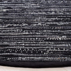 SAFAVIEH Rag Rug Collection Area Rug - 6' Round, Black, Handmade Boho Stripe Cotton, Ideal for High Traffic Areas in Living Room, Bedroom (RAR121Z)