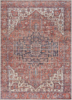 Bloom Rugs Washable 8' x 10' Rug - Red/Orange/Beige Traditional Area Rug for Living Room, Bedroom, Dining Room, and Kitchen - Exact Size: 8' x 10'