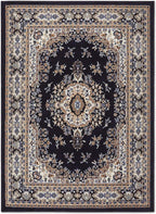 Home Dynamix Premium Sakarya Traditional Medallion Border Area Rug, Navy Blue, 21"x35" Rectangle