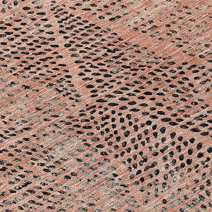 Addison Rugs Chantille ACN591 Salmon 2'3" x 7'6" Indoor Outdoor Hallway Runner Rug, Stain Resistant Washable Kitchen Area Carpet for Bathroom, Laundry and Bedroom Rug