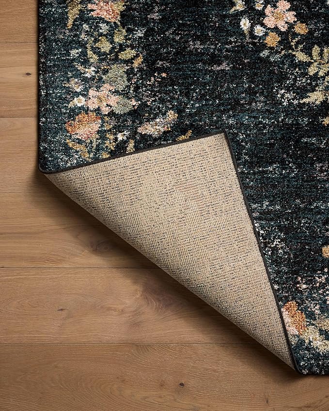 Loloi Rifle Paper Co. Laurel Collection LAU-01 Dark Navy 9'-2" x 12'-2" Area Rug