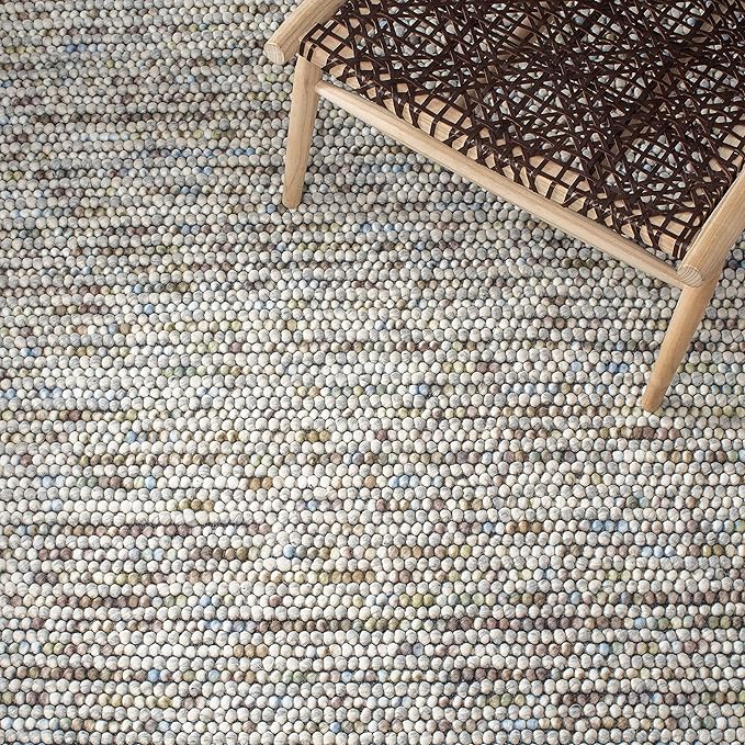 Safavieh Natura Collection Accent Rug - 3' Round, Ivory & Multi, Handmade Wool Blend, Textured Design, Ideal for Living Room, Bedroom, Dining Space (NAT620D)