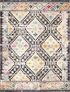 SAFAVIEH Area Rug 8x10 - Madison Collection - Large - Black & Yellow, Boho Diamond Distressed Design, Non-Shedding & Easy Cleaning, Ideal for Living Room, Bedroom, Office, Dining Space (MAD418Z)