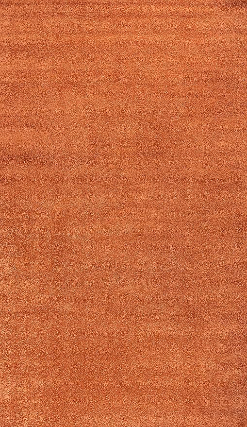JONATHAN Y Haze Solid Low-Pile Orange Indoor Area Rug 8x10, Coastal,Bohemian,Minimalist,Classic, Easy-Cleaning for Living Room,Bedroom,Kitchen,Pet Friendly,Non-Shedding (SEU100M-8)